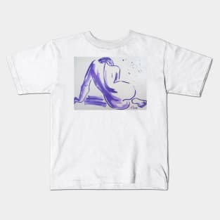 Curves 28 Purple - Female Nude Kids T-Shirt